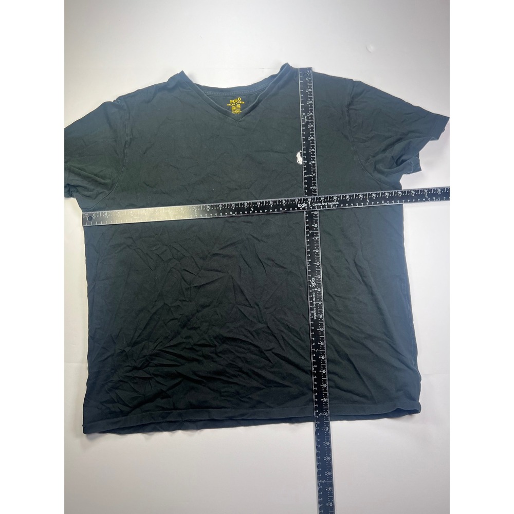 Polo Ralph Lauren T-Shirt Mens XL Black V-Neck Short Sleeve Pony Logo Cotton